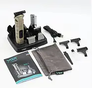 Акумуляторна машинка для стрижки волосся з різними насадками та дисплеєм VGR V-109 Універсальний триммер 6 в 1, фото 8