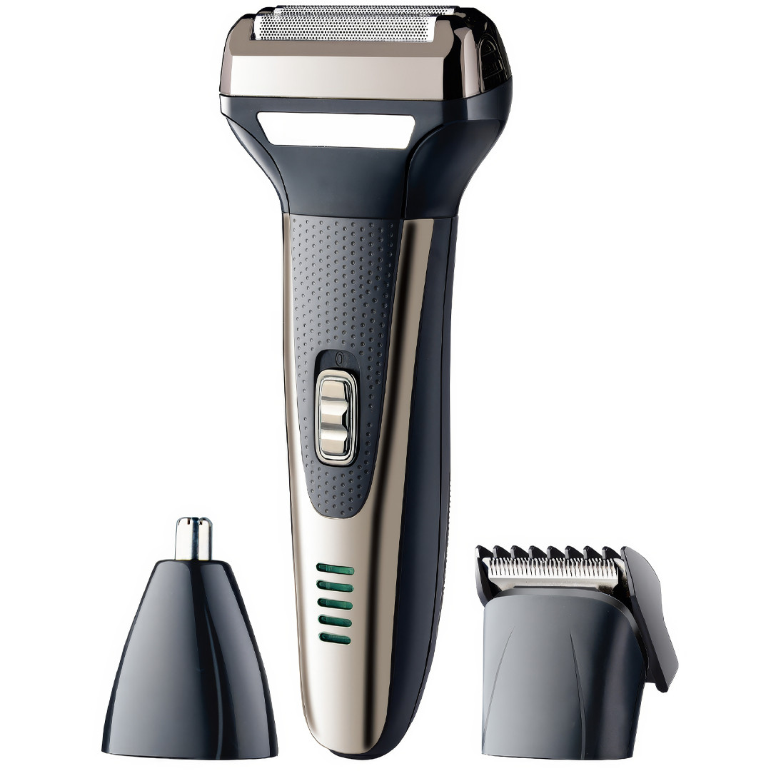 Акумуляторний триммер для стрижки волосся з різними насадками Gemei GM-598 Універсальний триммер 3 в 1, фото 1