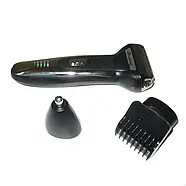 Акумуляторний триммер для стрижки волосся з різними насадками Gemei GM-598 Універсальний триммер 3 в 1, фото 3