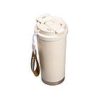 Термочашка Coffee з нержавіючої сталі з ремінцем 500 мл бежева HP-14-17BE, фото 5