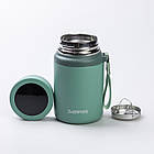 Термос Fashion з датчиком температури 700 мл Оливковий HP-14-20GR, фото 5