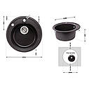 Кухонна мийка Lidz D510/200 GRF-13 (LIDZGRF13D510200), фото 3