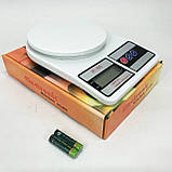 Ваги кухонні електронні Domotec SF-400 з LCD дисплеєм Білі до 10 кг, фото 4