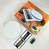 Ваги кухонні електронні Domotec SF-400 з LCD дисплеєм Білі до 10 кг, фото 9