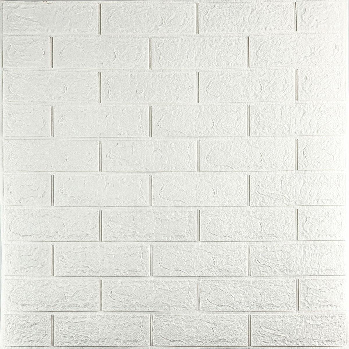 3D панель самоклеюча цегла Біла 700х770х3мм (001-3) SW-00000174