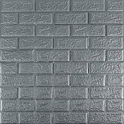 3D панель самоклеюча 700х770х5мм цегла Срібло (017-5) SW-00000038