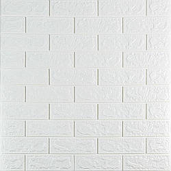 3D панель самоклеюча 690х780х5мм цегла Білий (001-5) SW-00000029