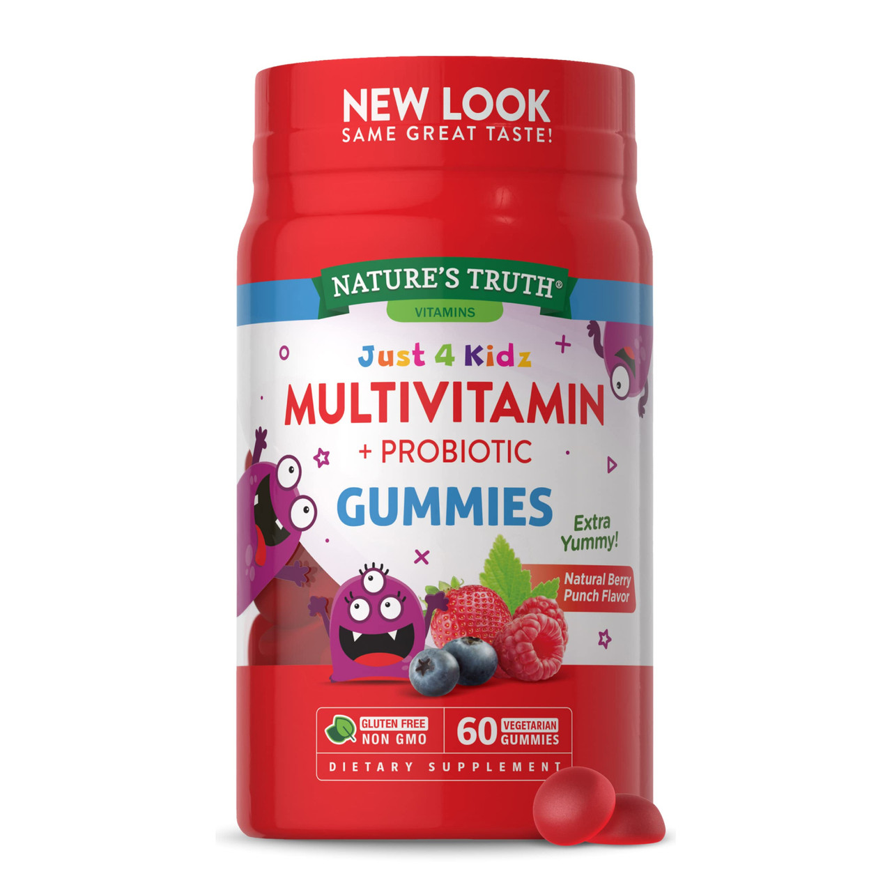 Multivitamin Gummies plus Probiotic ( Just 4 kidz) - 60 vegetarian gummies