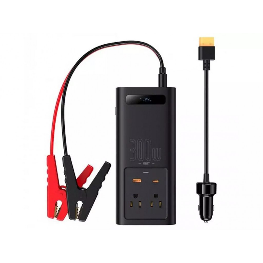 Автомобільний інвертор Baseus Car Power Inverter 300W Black (CGNB010001), фото 1