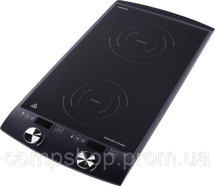 Плитка настільна Ardesto індукційна, комфорок - 2 на 1.3кВт + 1.6кВт вертик., керування - сенсорне, таймер,, фото 1