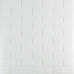 3D панель самоклеюча цегла Білий 700х770х5мм (001-5) SW-00000029