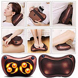 Масажна подушка з прогріванням, масажна подушка з підігрівом, роликова масажна подушка, фото 5