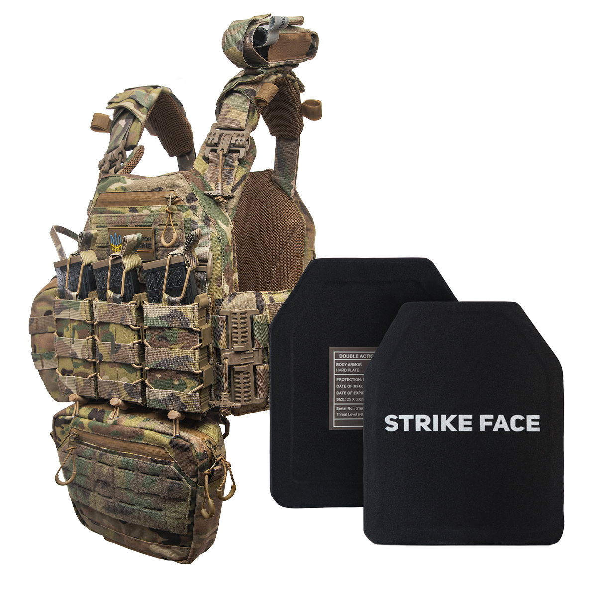Бронежилет 6 класу захисту ShieldPro Armor Gen 1 + 9 підсумків Мультикам, фото 1