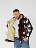 Чоловіча тепла флісова кофта-куртка в клітинку з підкладом овчини, фото 6