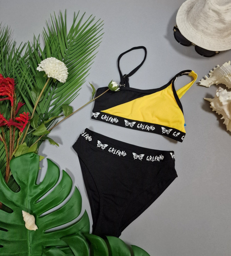 Купальник в РУБЧИК Z.Five Санни 9278 желтый с черным(В НАЛИЧИИ ТОЛЬКО 30 32 36  УКР р-ры )