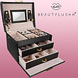 Скринька-органайзер для ювелірних виробів Beautylushh 6348 чорна, фото 11