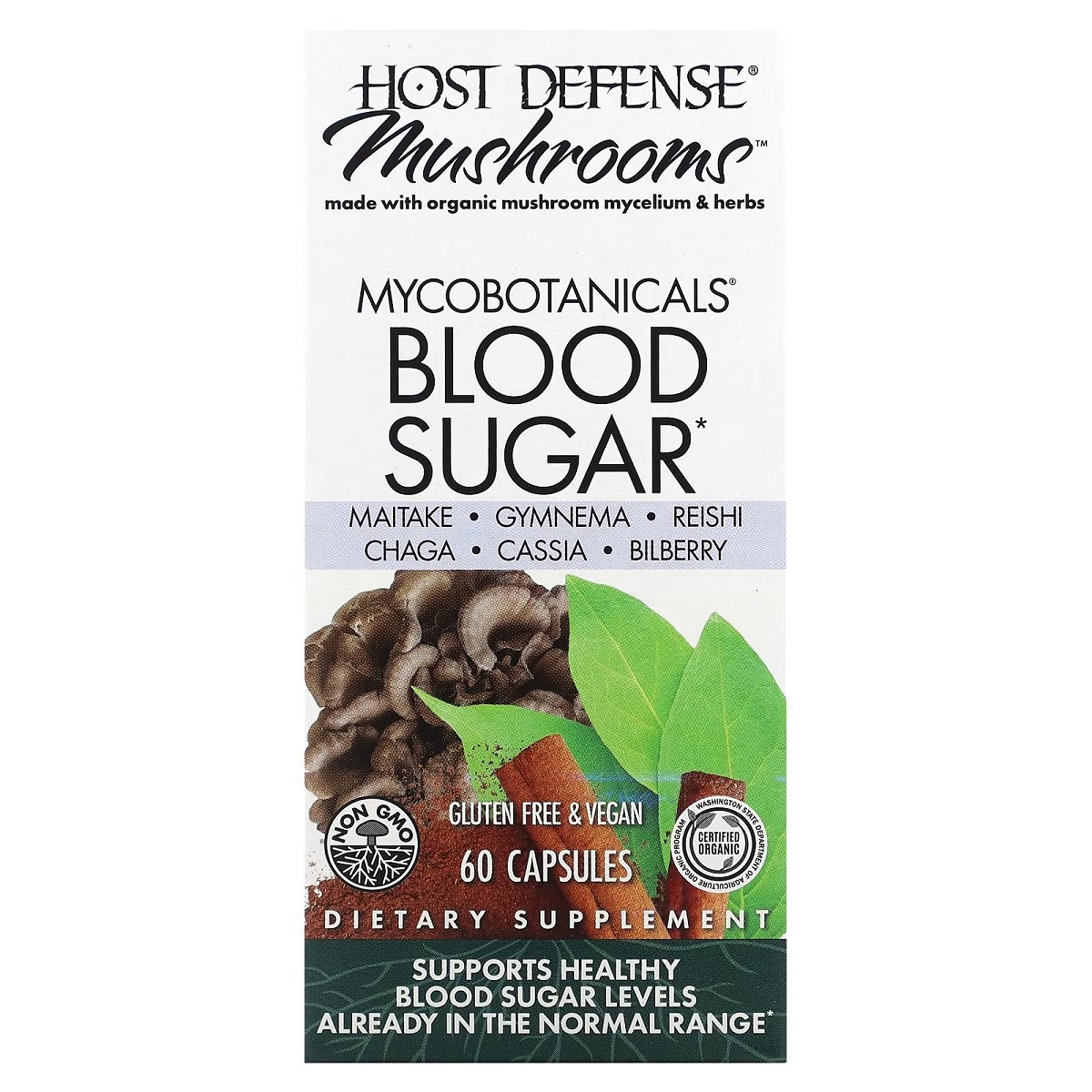 Гриби для нормалізації рівня цукру, MycoBotanicals, Blood Sugar, Fungi Perfecti, 60 капсул, фото 1