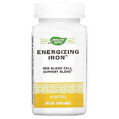 Залізо енергетичне, Energizing Iron, Nature's Way, 90 гелевих капсул