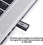 USB Bluetooth 5.0 аудіоприймач, бездротовий аудіоадаптер, RX + TX, управління однією кнопкою, портативний AUX аудіоадаптер, фото 3