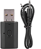 USB Bluetooth 5.0 аудіоприймач, бездротовий аудіоадаптер, RX + TX, управління однією кнопкою, портативний AUX аудіоадаптер, фото 7