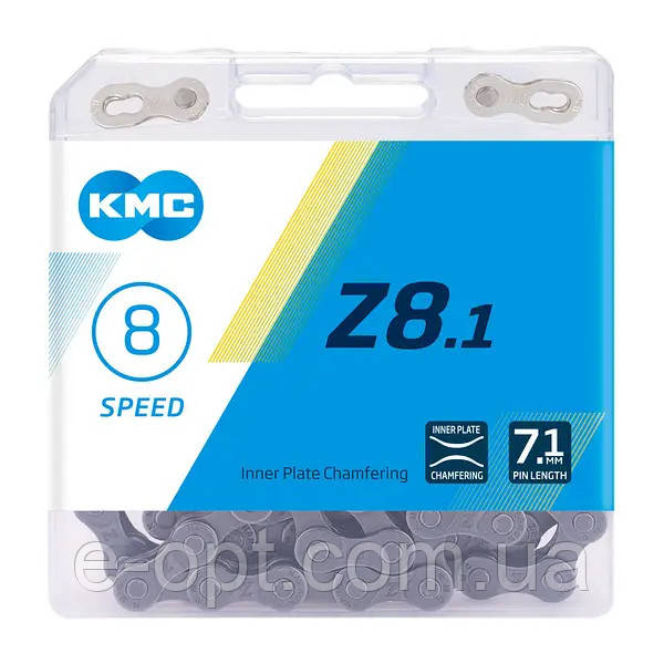 Ланцюг велосипедний KMC Z8.1 1/2х3/32х116L 8 шв. Сіра