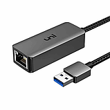 Uni USB to Ethernet адаптер, драйвер Free USB 3.0 to Gigabit Ethernet LAN мережевий адаптер, 100/1000 Мбіт/с RJ45 інтернет-адаптер, фото 3