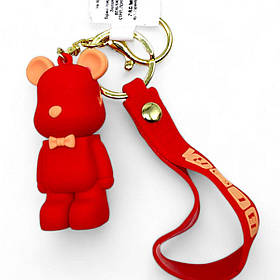 Брелок Ведмедик з метеликом червоний