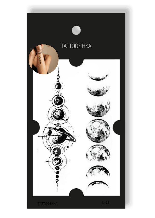 Тату Місяць і планети 10х6 см, фото 1