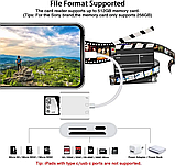 Зчитувач карт SD для iPhone, адаптер 2 в 1 для SD карт, зчитувач карт пам'яті для камери, адаптер для зарядки та зчитування ка, фото 4