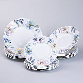 Столовий керамічний сервіз на 6 персон 18 предметів Білий