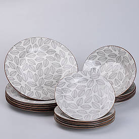 Столовий сервіз керамічний на 6 персон 18 предметів білий