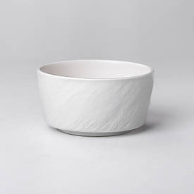 Салатниця керамічна 400 мл чорна піала біла