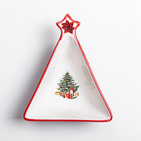 Салатниця у формі ялинки 14.5×12 см новорічна