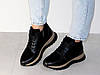 Кросівки зимові шкіряні жіночі стильні чорні 41р, фото 4