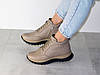 Кросівки зимові шкіряні жіночі стильні бежеві, фото 3