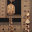 Позолочена срібна цепочка і ладанка святий Миколай. Чоловічий ланцюжок бісмарк і кулон іконка позолота 585, фото 5