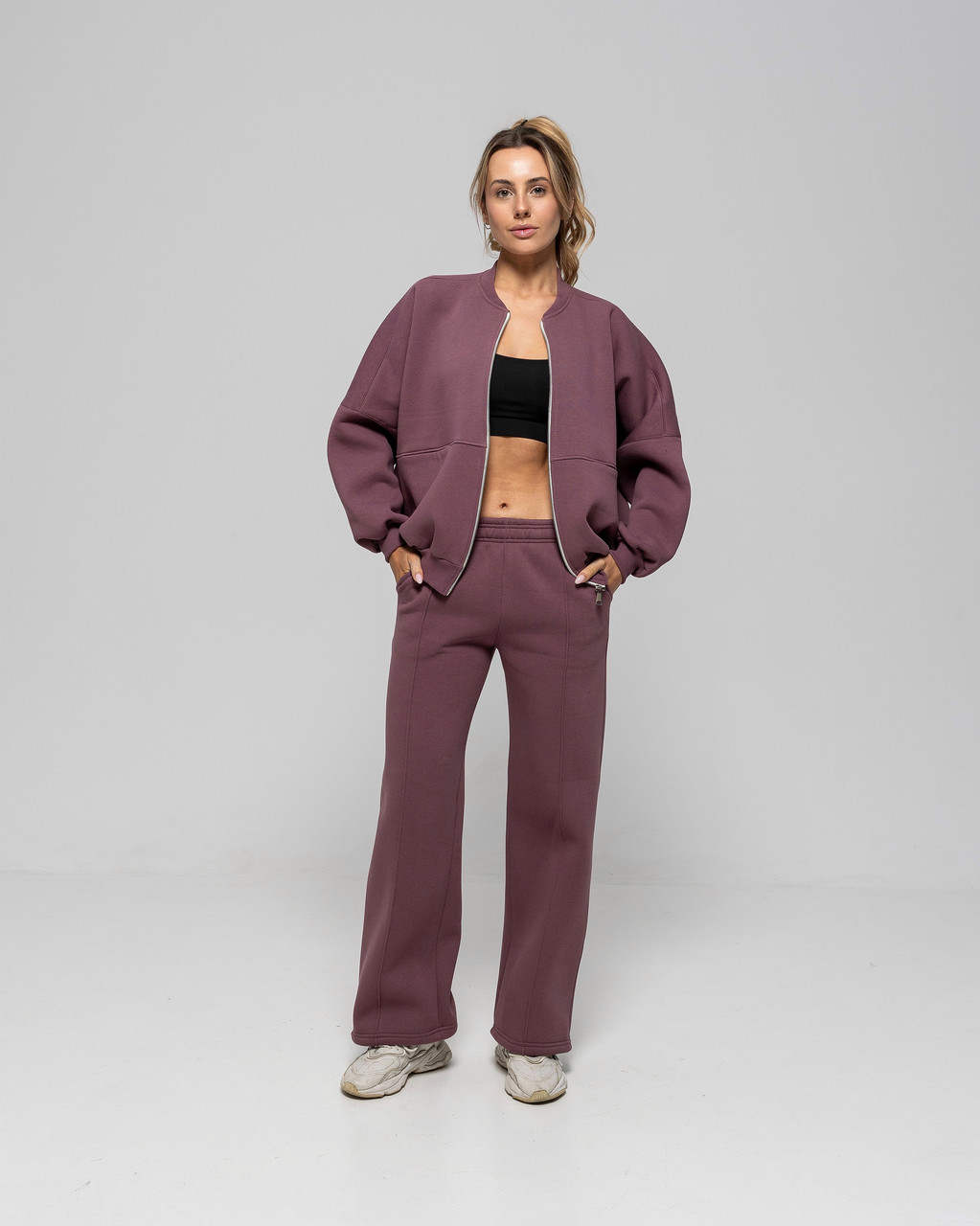 Жіночий теплий спортивний костюм світшот-oversize та штани