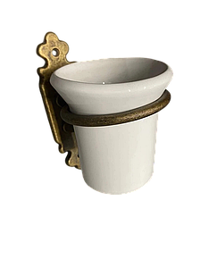 Стаканчик (для зубних.щіток) із зістареної латуні 15х10 см Stilars Італія 131248