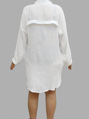 Сорочка пляжна довгий рукав Fuba 12500 біла 46-52 єдиний розмір, фото 3