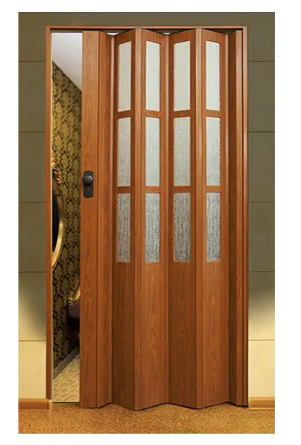 Двері гармошка полестекленная 860х2030х10мм Дуб Світлий №3