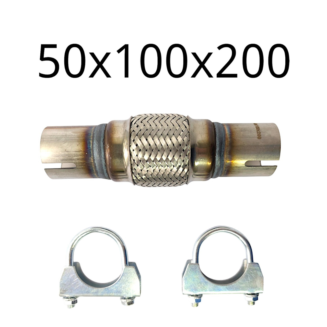 Гофра глушника на хомутах 50х100x200 універсальна, фото 1