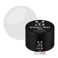 Кольоровий гель для моделювання нігтів Mia-M Professional Color Gel №6 молочний, 15 мл