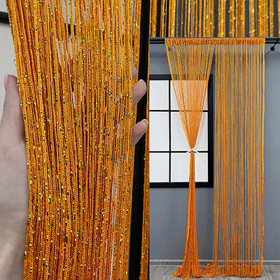 Штори-нитки "Кісея" (1 шт. 3х3 м.) з люрексом. Колір помаранчевий. Код 61-087