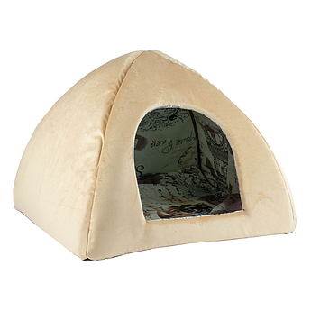 Будиночок-Юрта для котів та собак "Пухнастики" бежевий 40*40*35