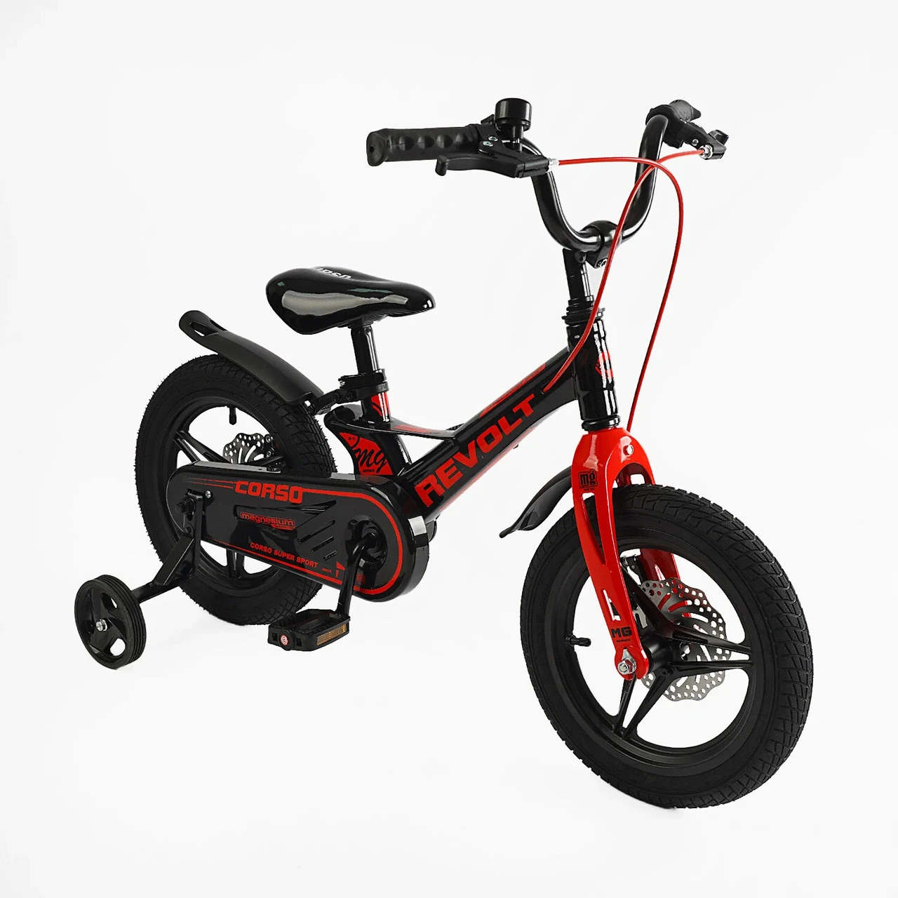 Велосипед дитячий 14" Corso REVOLT MG-14216 чорно-червоний на зріст 95-105 см