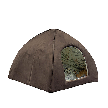 Будиночок-Юрта для котів та собак "Пухнастики" шоколад 40*40*35