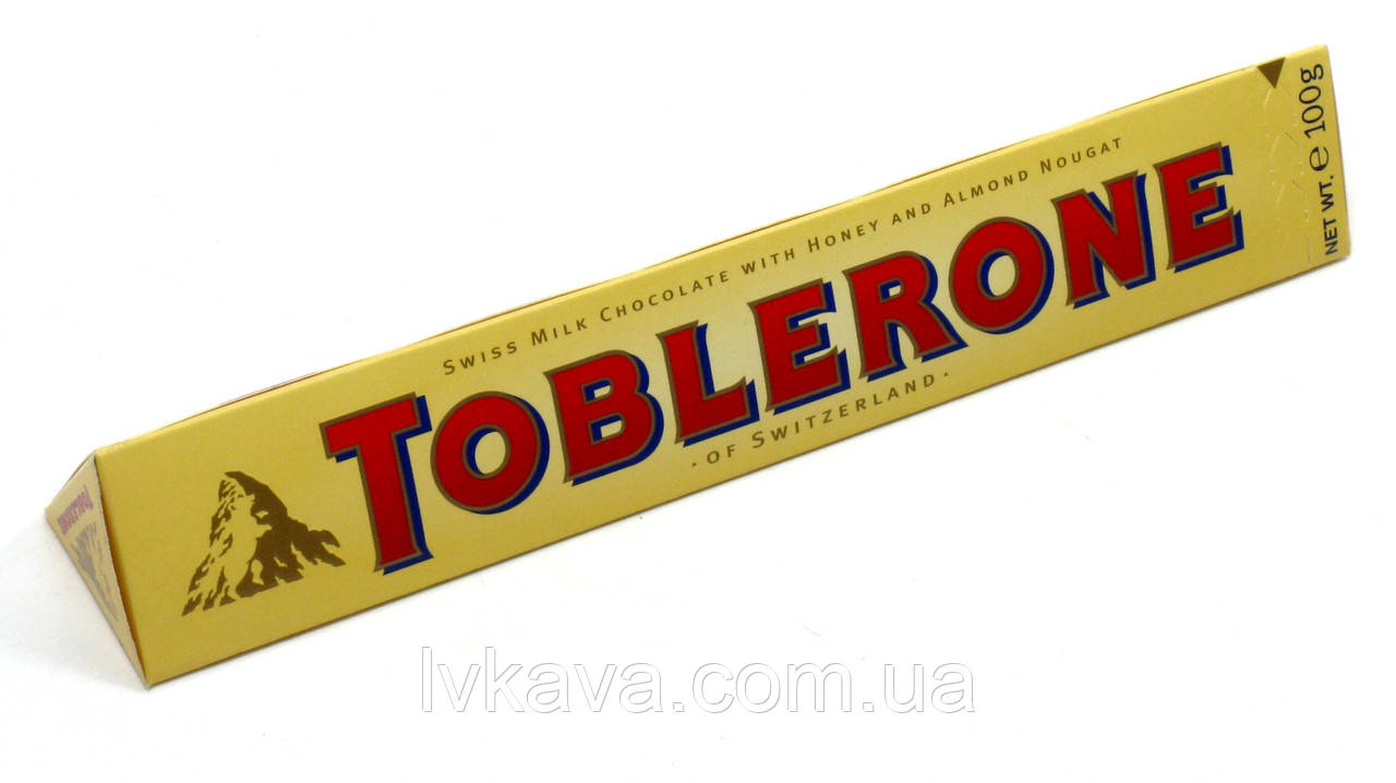 Молочний шоколад Toblerone c нугою з меду і мигдалю , 100 гр