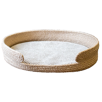 Лежанка для собак та котів "Пухнастики" плетена (джут) 52х42х12