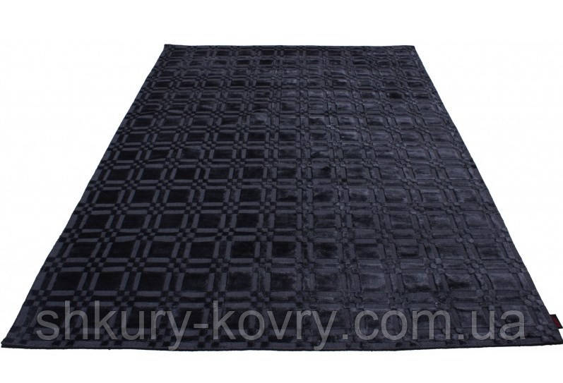 Килими під шовк із віскози, індійські килими, темно-сірий графітовий килим