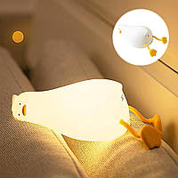 Силіконовий світильник нічник Втомлена Качка з вбудованим акумулятором